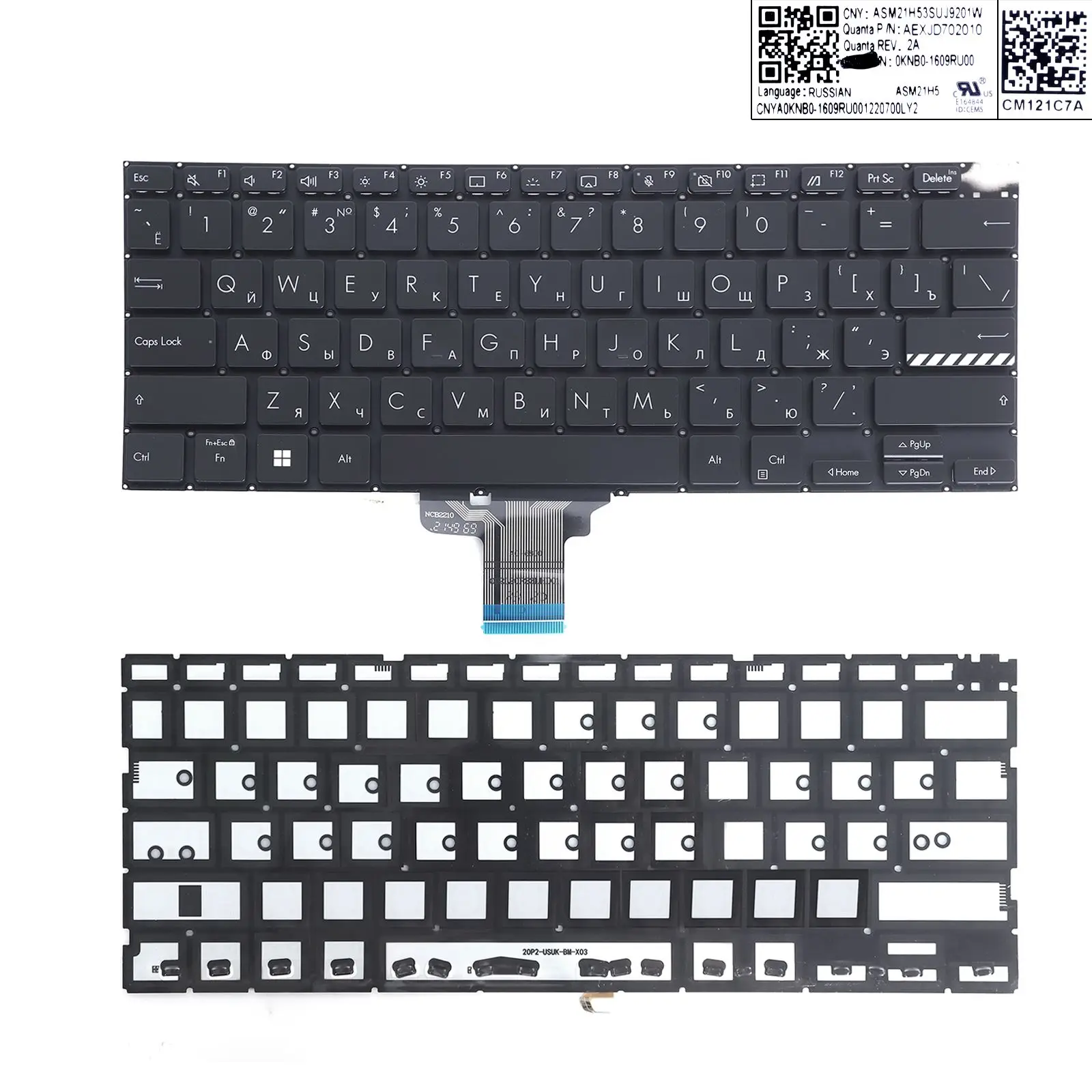 Клавиатура RU Lapop для ASUS K6400 X3400 M3401Q K3400P M7400Q черная с подсветкой