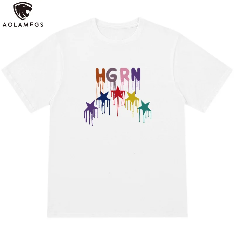 Aolamegs Men Colorful Gradient Star Letter Printed T-shirt Baggy Hip Hop All-match Tops Summer High Street Tee Couple Streetwear
Aolamegs Men Colorful Gradient Star Letter Printed T-shirt Baggy Hip Hop All-match Tops Summer High Street Tee Couple Streetwear