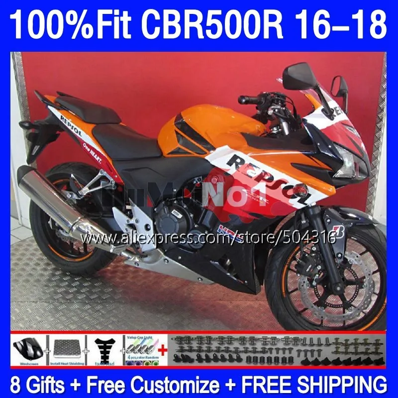Injection Body For HONDA CBR500 CBR 500 R 500R RR 500CC 178MC.2 CBR500R 16 17 18 CBR-500R 2016 2017 2018 Fairings Repsol Orange
Injection Body For HONDA CBR500 CBR 500 R 500R RR 500CC 178MC.2 CBR500R 16 17 18 CBR-500R 2016 2017 2018 Fairings Repsol Orange