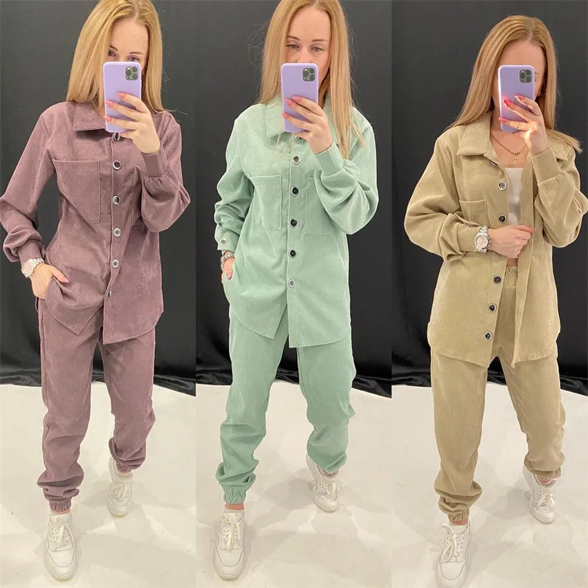 2 Piece Sets Womens Outfits Casual Sets Woman Corduroy Jacket + Pant Set Two Piece Matching Sets Womens Outfits
2 Piece Sets Womens Outfits Casual Sets Woman Corduroy Jacket + Pant Set Two Piece Matching Sets Womens Outfits