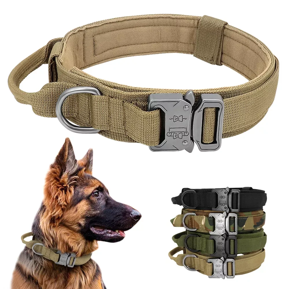 Military Tactical Dog Collar Padded Metal Buckle Adjustable Pet Dog Leash Control Handle Large Big Dog Training Army
Military Tactical Dog Collar Padded Metal Buckle Adjustable Pet Dog Leash Control Handle Large Big Dog Training Army