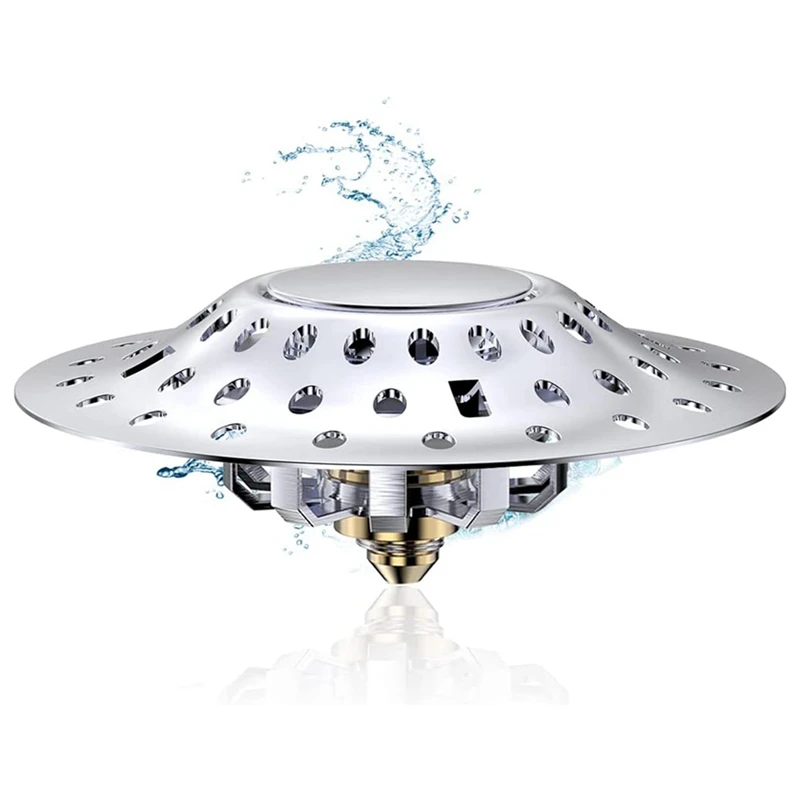 2 In 1 Bathtub Stopper With Drain Hair Catcher, Anti-Clogging Tub Stopper With Dual Filtration, For 1.4-2.0In Drain Hole
2 In 1 Bathtub Stopper With Drain Hair Catcher, Anti-Clogging Tub Stopper With Dual Filtration, For 1.4-2.0In Drain Hole