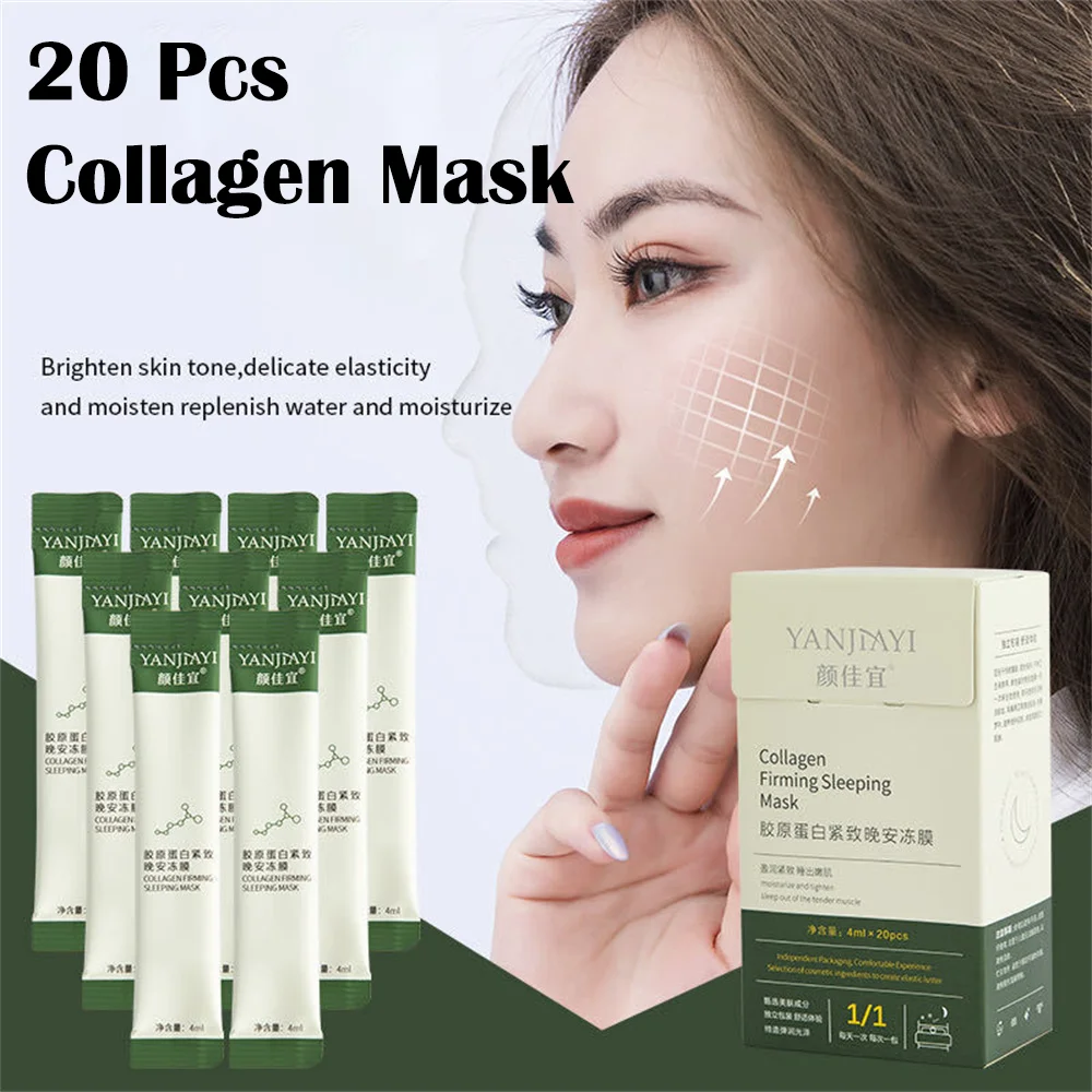 20pcs Set Collagen Sleeping Mask Shrink Pores Disposable Moisturizing Firm Women Skin Care Mask Whitening Anti Aging Facial 4ml
20pcs Set Collagen Sleeping Mask Shrink Pores Disposable Moisturizing Firm Women Skin Care Mask Whitening Anti Aging Facial 4ml