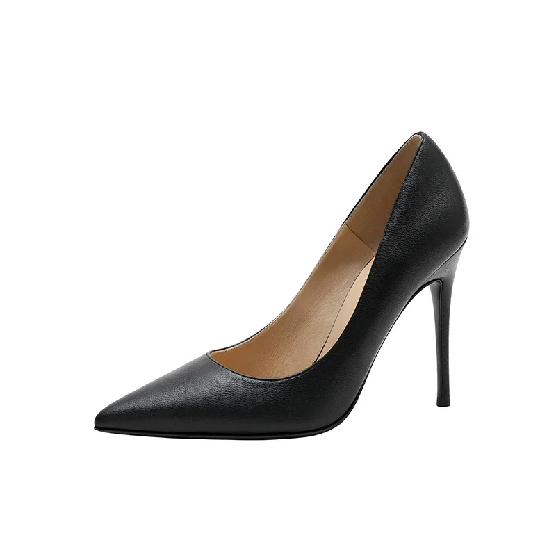 

Туфли-лодочки женские на шпильке, искусственная кожа, заостренный носок, пикантные, высокий тонкий каблук, черные, 31-43
