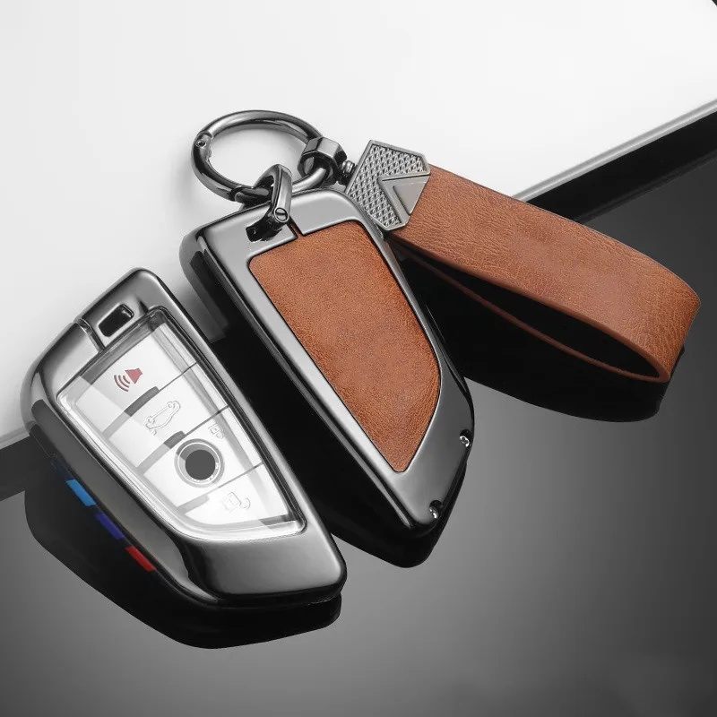 

Leather Zinc Alloy Key Case Cover For BMW F20 G20 G30 X1 X3 X4 X5 G05 X6 X7 1/3/5/6/7 Series G11 F15 F16 G01 G02 Car Accessories