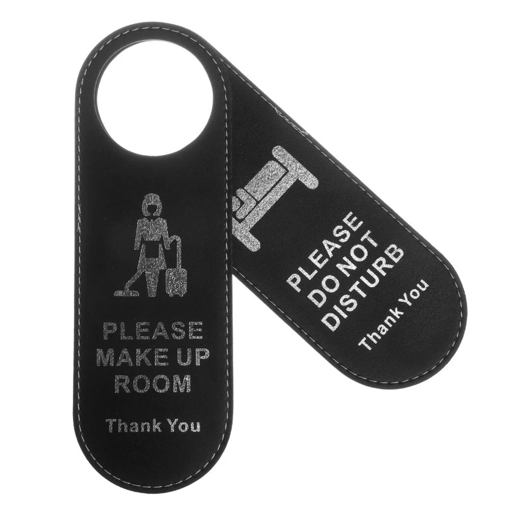 Hotel Room Sign PU Leather Plaque "Do Not Disturb" "Make Up Room" Cleaning Label Hanging Pendant Double-sided Door Decor Tags
Hotel Room Sign PU Leather Plaque "Do Not Disturb" "Make Up Room" Cleaning Label Hanging Pendant Double-sided Door Decor Tags