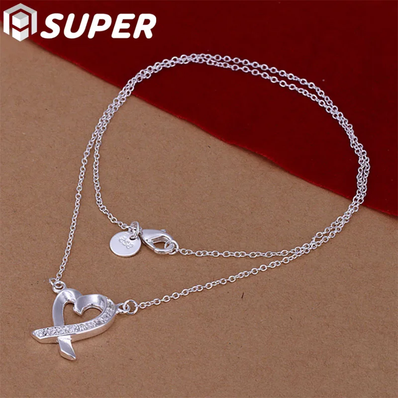 925 Sterling Silver Heart AAA Zircon Pendant Necklace 18 Inch Chain For Woman Wedding Engagement Fashion Jewelry
925 Sterling Silver Heart AAA Zircon Pendant Necklace 18 Inch Chain For Woman Wedding Engagement Fashion Jewelry
