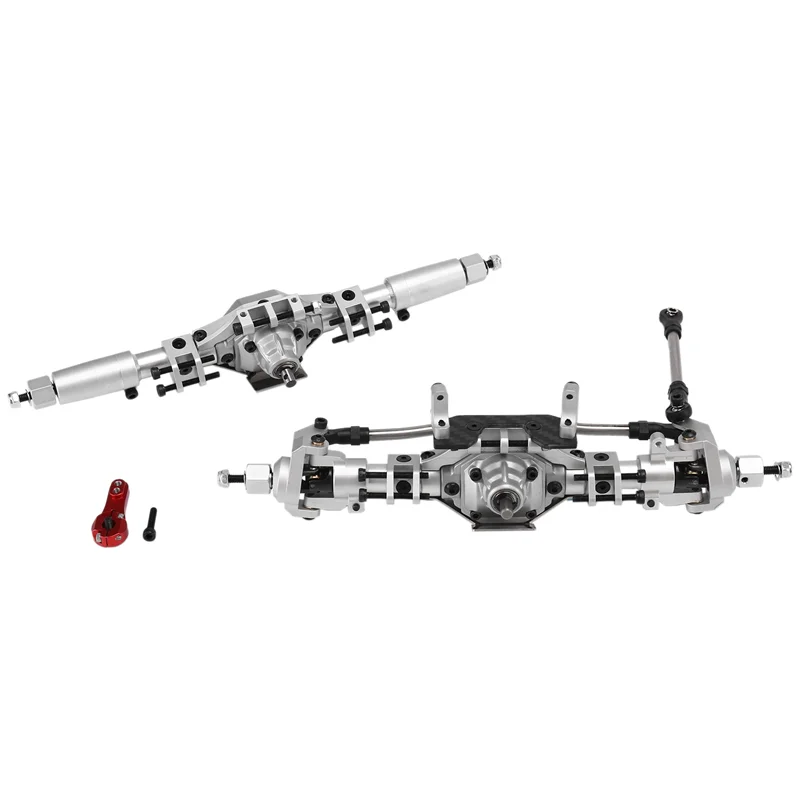 RC Car CNC Metal Front and Rear Axle with Servo Mount for Axial SCX10 II 90046 1/10 RC Crawler Car Upgrade Parts Silver
RC Car CNC Metal Front and Rear Axle with Servo Mount for Axial SCX10 II 90046 1/10 RC Crawler Car Upgrade Parts Silver