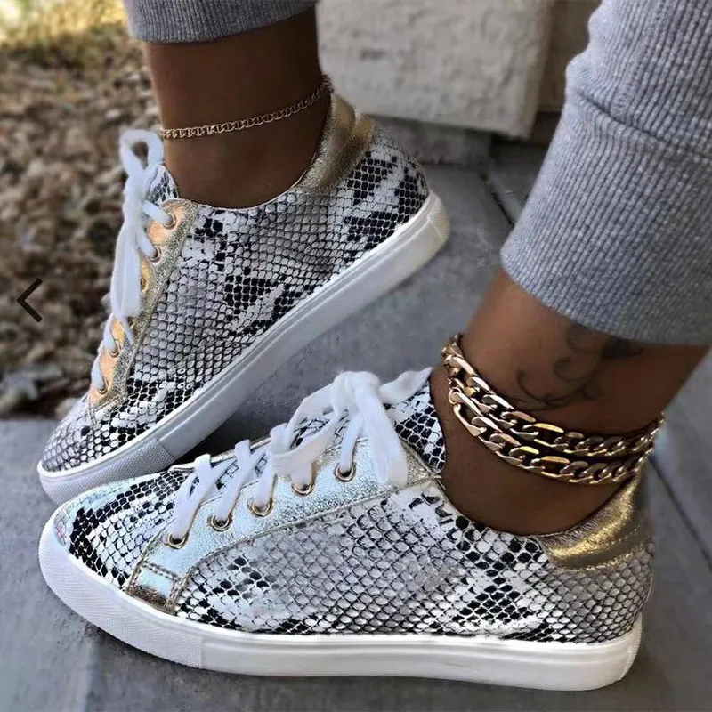 Women Snake Printing PU Leather Vulcanized Shoes Lace Up Female Sneakers Fashion 2020 Platform Woman Shoes Walking Footwear
Women Snake Printing PU Leather Vulcanized Shoes Lace Up Female Sneakers Fashion 2020 Platform Woman Shoes Walking Footwear