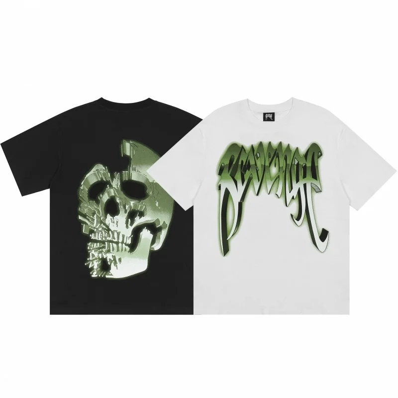 2022ss Green Metal Skull Print T Shirt Revenge T-Shirts Men Women 1:1 High Quality Revenge Heavy Fabric Top Tees
2022ss Green Metal Skull Print T Shirt Revenge T-Shirts Men Women 1:1 High Quality Revenge Heavy Fabric Top Tees