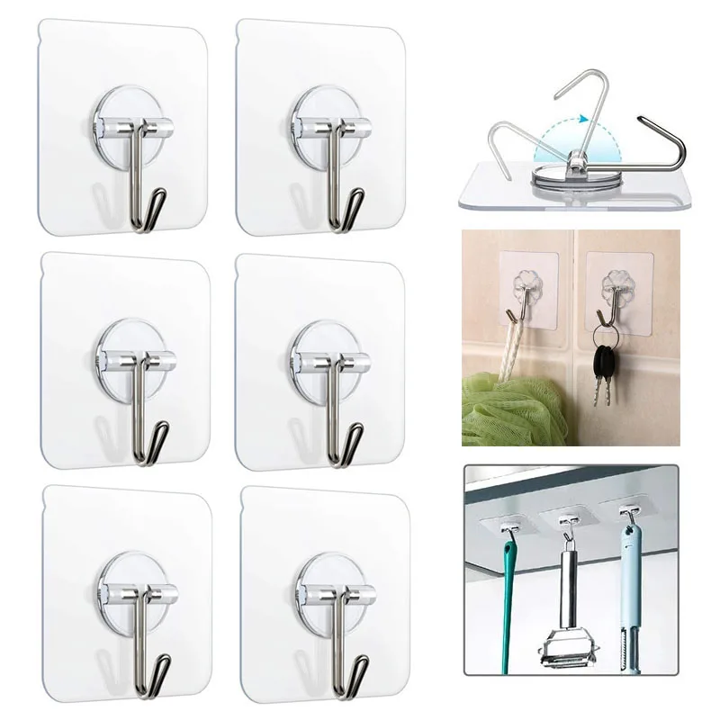 Self Adhesive Hook Multipurpose Wall Hooks Strong Transparent Rotatable Hanger Kitchen Bathroom Door Traceless Organizer
Self Adhesive Hook Multipurpose Wall Hooks Strong Transparent Rotatable Hanger Kitchen Bathroom Door Traceless Organizer