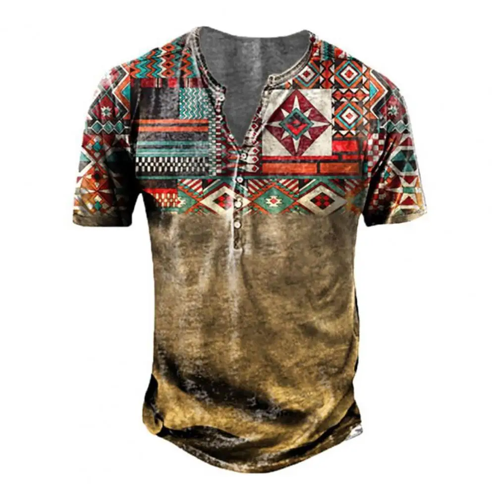 Men T-shirt Geometric Print O Neck Short Sleeve Retro Style Summer Top Male Clothes
Men T-shirt Geometric Print O Neck Short Sleeve Retro Style Summer Top Male Clothes