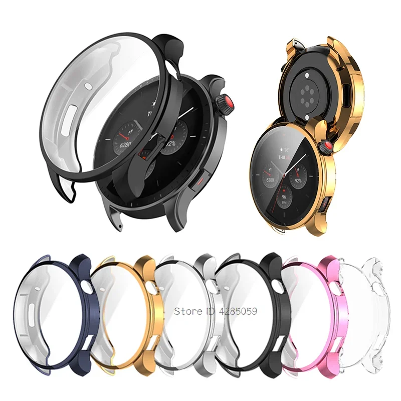 

Защитный чехол с гальваническим покрытием для смарт-часов Huami Amazfit GTR 4, защитная рамка для смарт-часов Amazfit GTR 4, защитная оболочка на весь экран