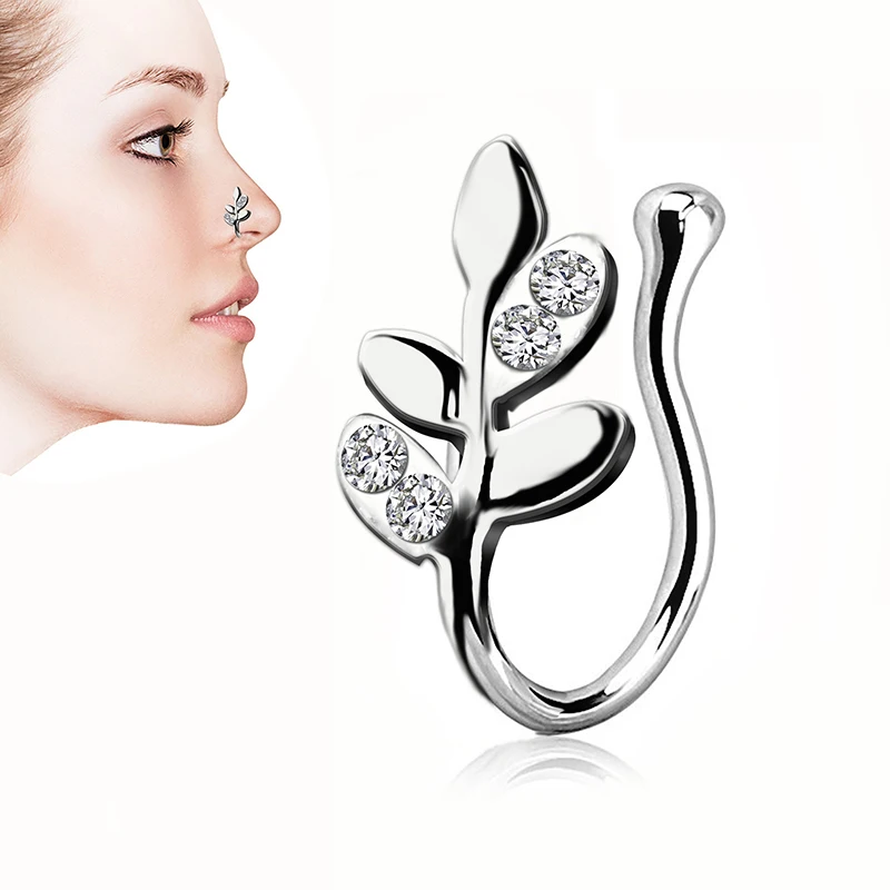 Crystal Faux Nose Ring Earring Leaf Flower Cross False Fake Septum Ring Studs Hoop Women Ear Clip on Non Piercing Body Jewelry
Crystal Faux Nose Ring Earring Leaf Flower Cross False Fake Septum Ring Studs Hoop Women Ear Clip on Non Piercing Body Jewelry