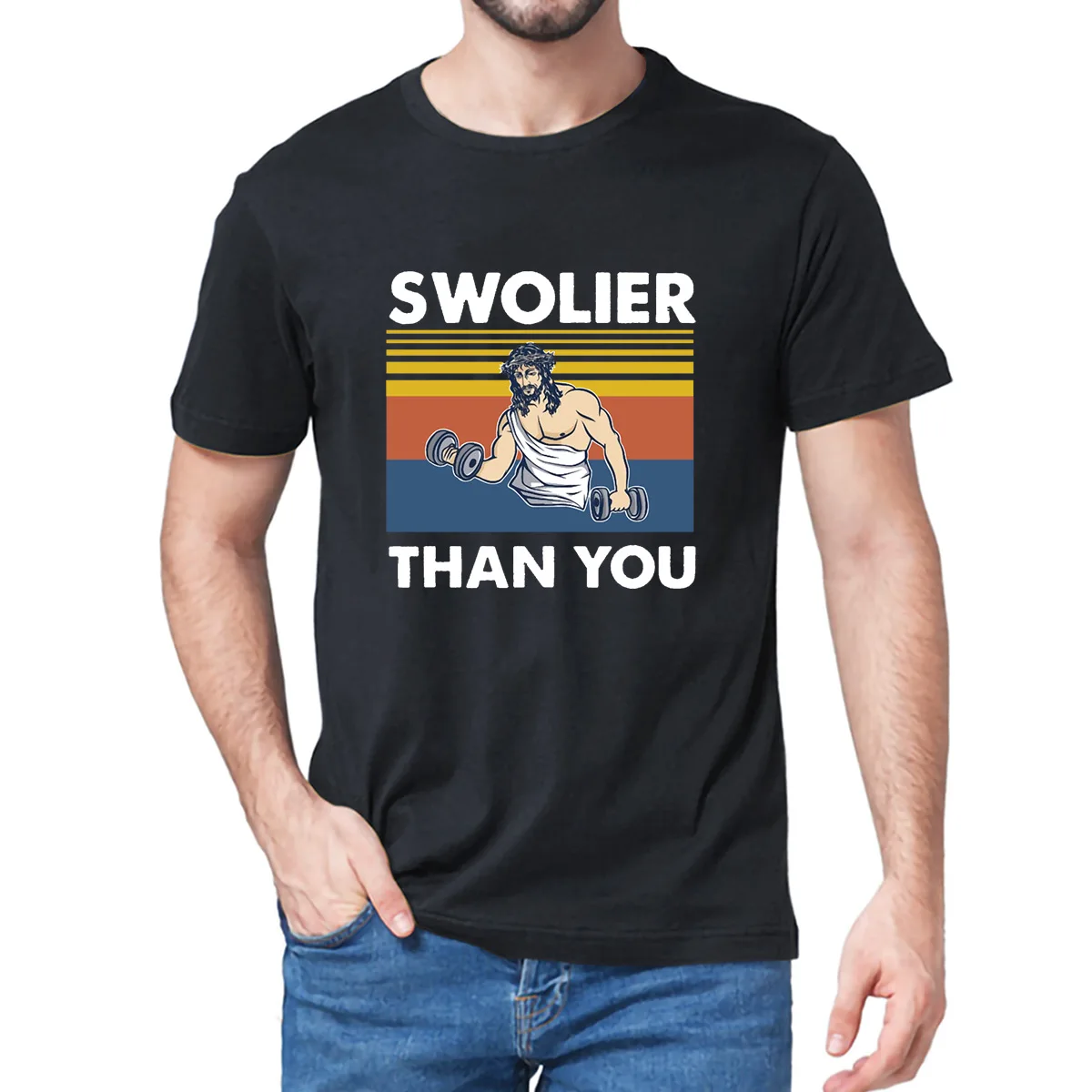 Unisex 100% Cotton Swolier Than You Jesus Fitness Jesus Gym Summer Men's Funny T-Shirt Women Soft Top Tee Gift Vintage Classic
Unisex 100% Cotton Swolier Than You Jesus Fitness Jesus Gym Summer Men's Funny T-Shirt Women Soft Top Tee Gift Vintage Classic