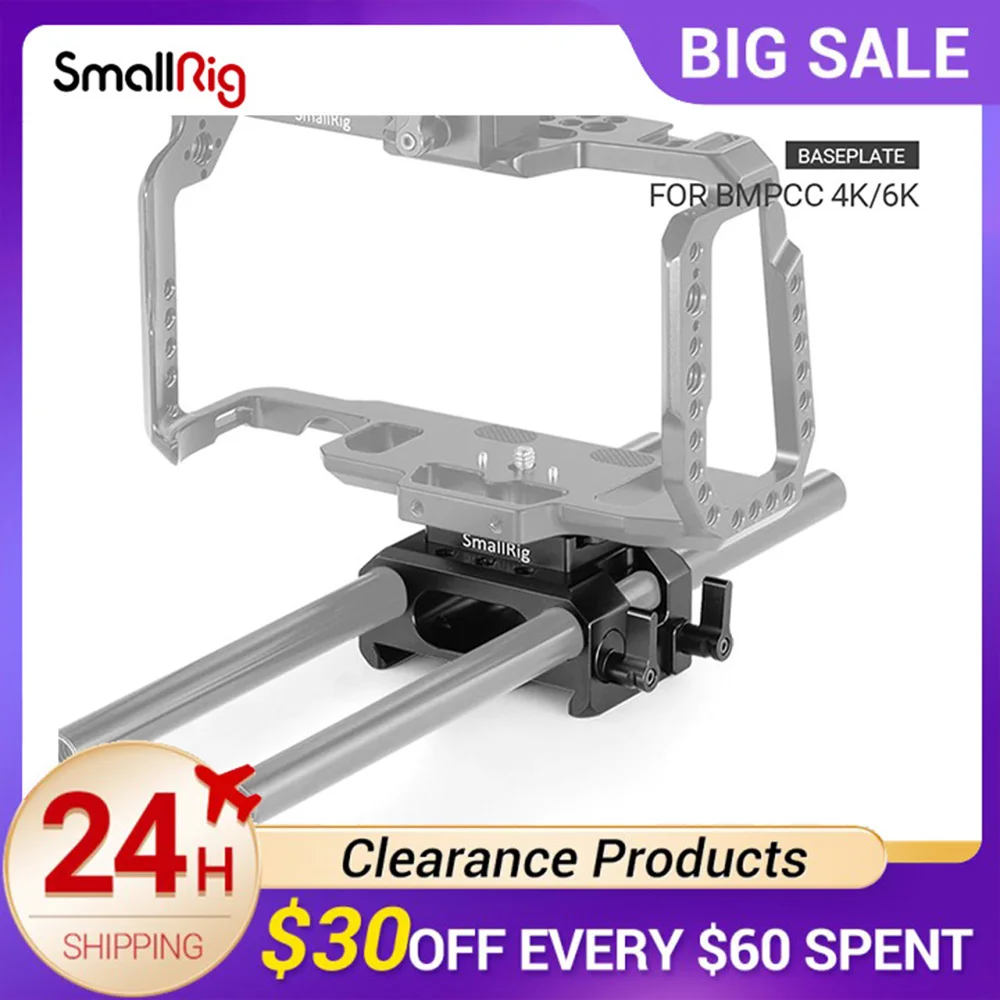 Основа SmallRig для карманной кинокамеры Blackmagic Design 4K / 6K (совместимая с Arca), пластина для камеры с 15-мм стержневым зажимом 2261
Основа SmallRig для карманной кинокамеры Blackmagic Design 4K / 6K (совместимая с Arca), пластина для камеры с 15-мм стержневым зажимом 2261