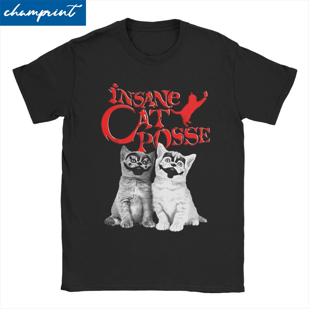 Мужская и женская футболка с надписью Crazy Cat Posse Винтажная на Хэллоуин из 100% хлопка