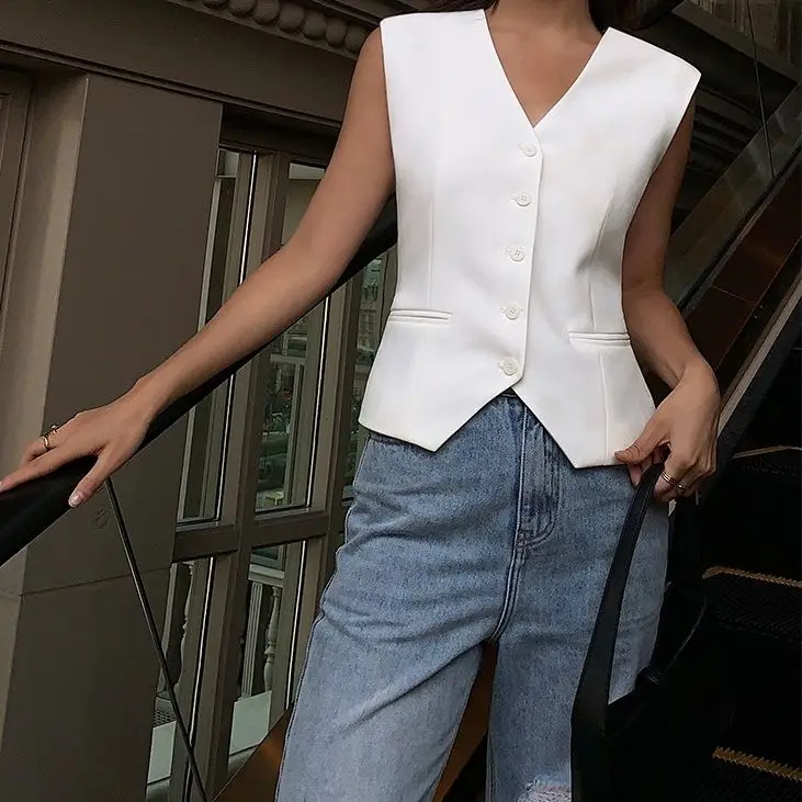 Vest Solid V Neck Herringbone Suede Panel Elegant Waistcoat Business Career Ladies Tops Office Formal Work Wear 2023 T48
Vest Solid V Neck Herringbone Suede Panel Elegant Waistcoat Business Career Ladies Tops Office Formal Work Wear 2023 T48