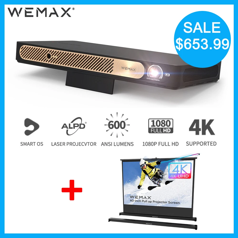 WEMAX Go Advanced ALPD®Лазерный проектор 1080P FHD 4K поддерживается портативный 600 ANSI Smart OS WiFi встроенный аккумулятор лазерный проектор
WEMAX Go Advanced ALPD®Лазерный проектор 1080P FHD 4K поддерживается портативный 600 ANSI Smart OS WiFi встроенный аккумулятор лазерный проектор