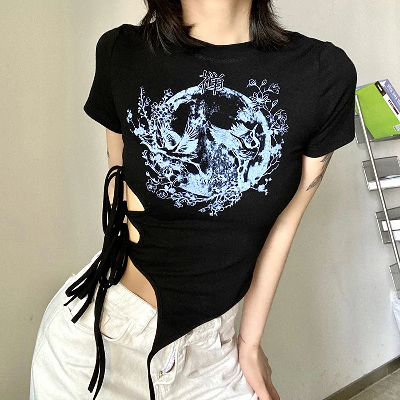 WeiYao Simple Design Print Versatile Casual Thin Section Breathable Small Elastic Women's Pullover Short Sleeves Top T-Shirt 
WeiYao Simple Design Print Versatile Casual Thin Section Breathable Small Elastic Women's Pullover Short Sleeves Top T-Shirt