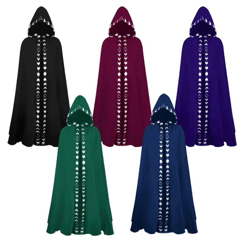 Anime Halloween Cosplay Costume Hooded Capes Moon Print Unisex Cloak Medieval Extra Long Lace Up Uniform Dress Outfit Costumes
Anime Halloween Cosplay Costume Hooded Capes Moon Print Unisex Cloak Medieval Extra Long Lace Up Uniform Dress Outfit Costumes