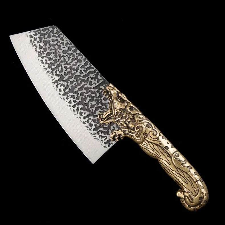 Longquan Kitchen Knife Copper Leopard Handle 8 Inch Sharp Nakiri Cleaver Slicing Knife Cooking Tools Handmade Forge China Messer
Longquan Kitchen Knife Copper Leopard Handle 8 Inch Sharp Nakiri Cleaver Slicing Knife Cooking Tools Handmade Forge China Messer