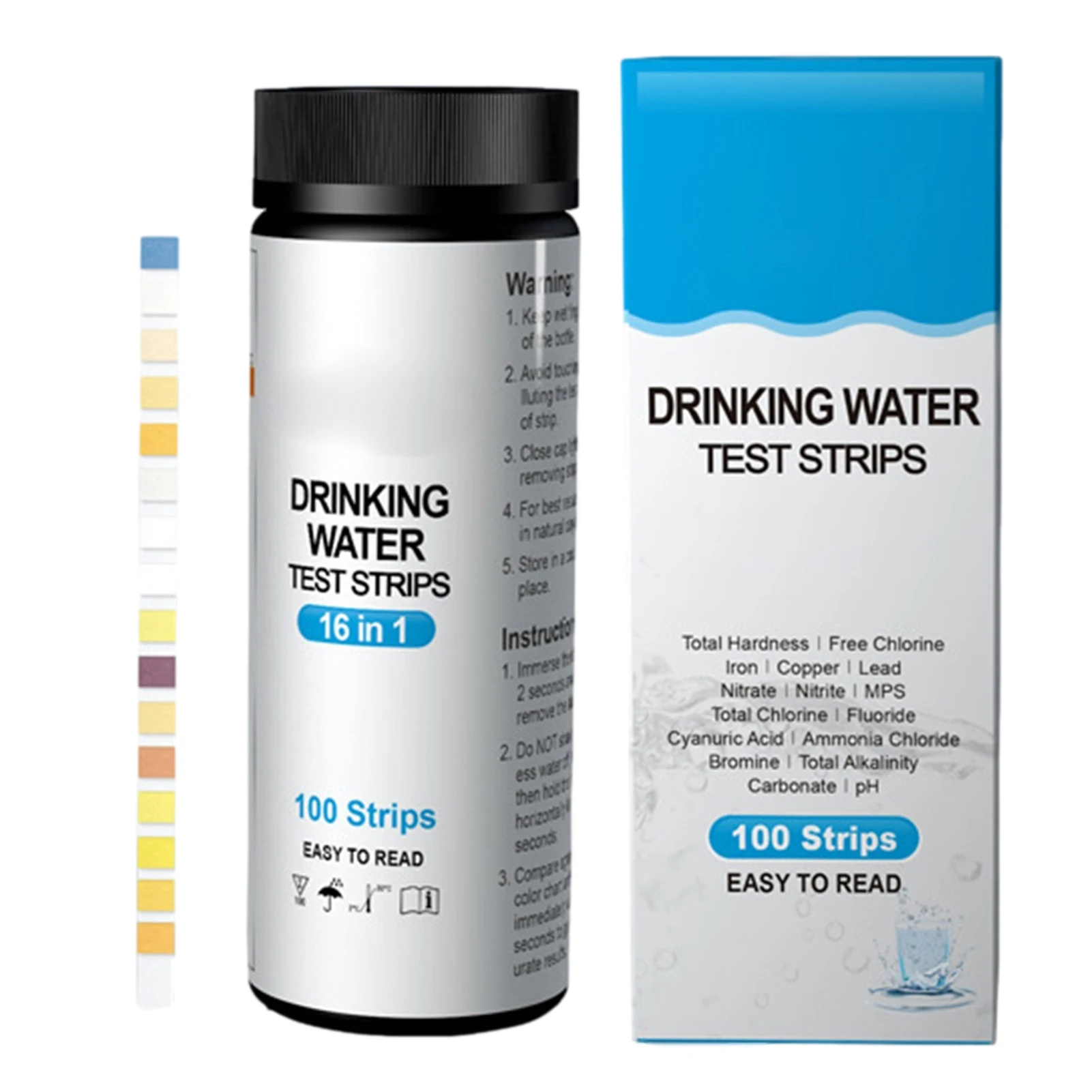 Drinking Water Test Kit 16-in-1 Home Water Testing Strips 100-Strips At Home Water Testing Kit For Tap & Well Water Pool
Drinking Water Test Kit 16-in-1 Home Water Testing Strips 100-Strips At Home Water Testing Kit For Tap & Well Water Pool