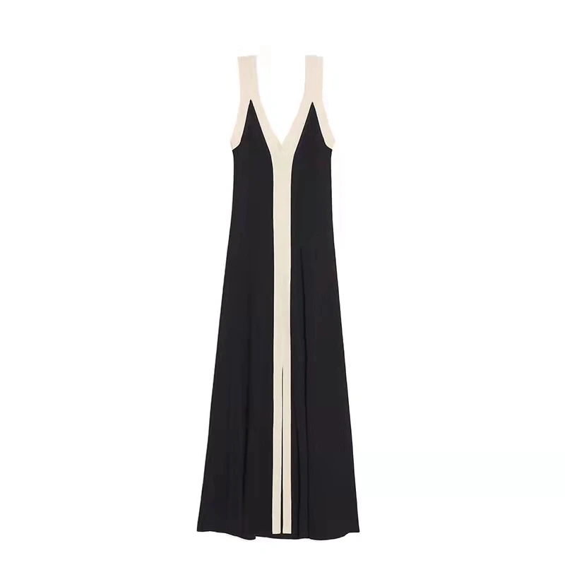 2023 Women's Dress Camisole Cardigan Knitted V-neck French Style Split Contrast Sleeveless Grace Personality Free Shipping
2023 Women's Dress Camisole Cardigan Knitted V-neck French Style Split Contrast Sleeveless Grace Personality Free Shipping