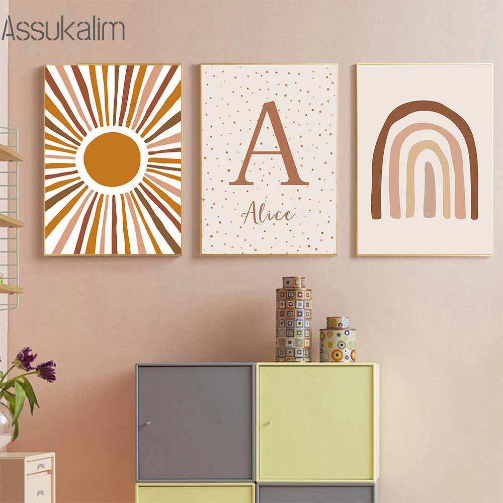 Boho Poster Sun Canvas Painting Rainbow Print Pictures Custom Name Wall Poster Nursery Wall Pictures Baby Girl Room Decoration
Boho Poster Sun Canvas Painting Rainbow Print Pictures Custom Name Wall Poster Nursery Wall Pictures Baby Girl Room Decoration