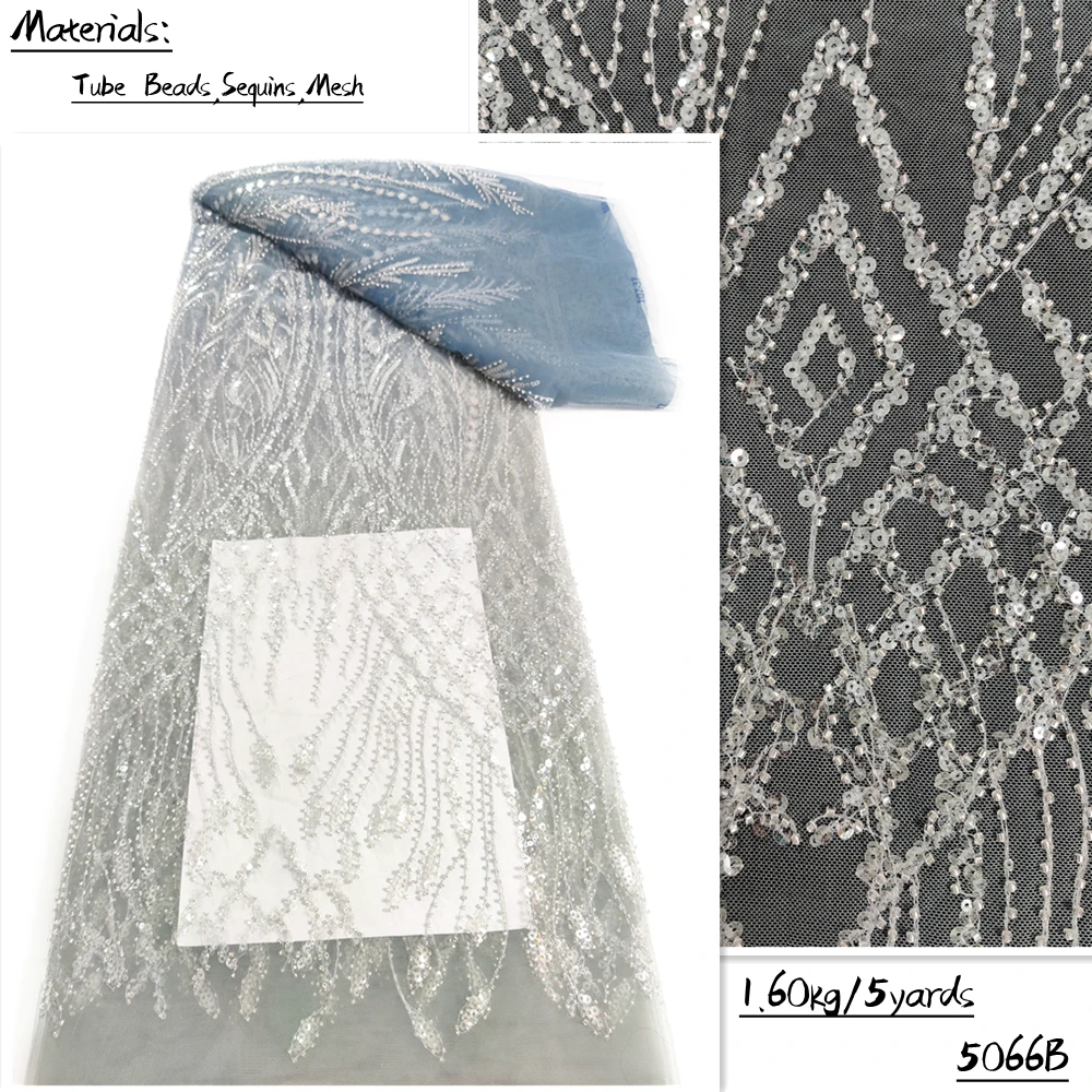 Luxury beaded Lace With Sequins African Lace Fabric 2022 High Quality Nigerian Mesh Lace Fabric Net Lace For Dress 5066B
Luxury beaded Lace With Sequins African Lace Fabric 2022 High Quality Nigerian Mesh Lace Fabric Net Lace For Dress 5066B
