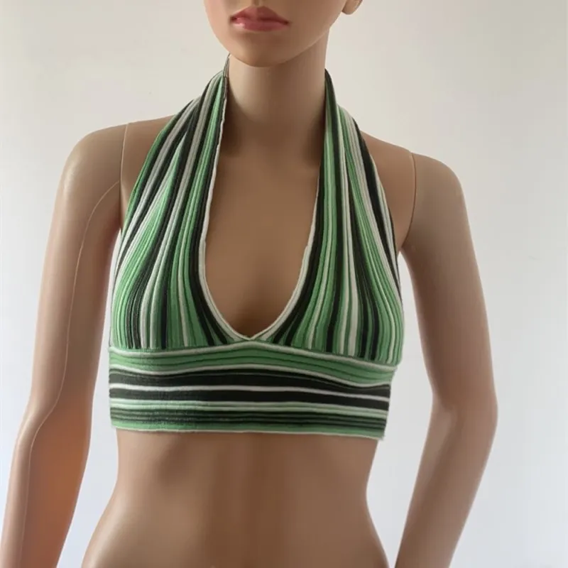 2022 Spring Summer Cross-border New Women's Striped Knitted Vest Deep V Open Back Knitted Sling Sleeveless Garment Waistcoat P4
2022 Spring Summer Cross-border New Women's Striped Knitted Vest Deep V Open Back Knitted Sling Sleeveless Garment Waistcoat P4