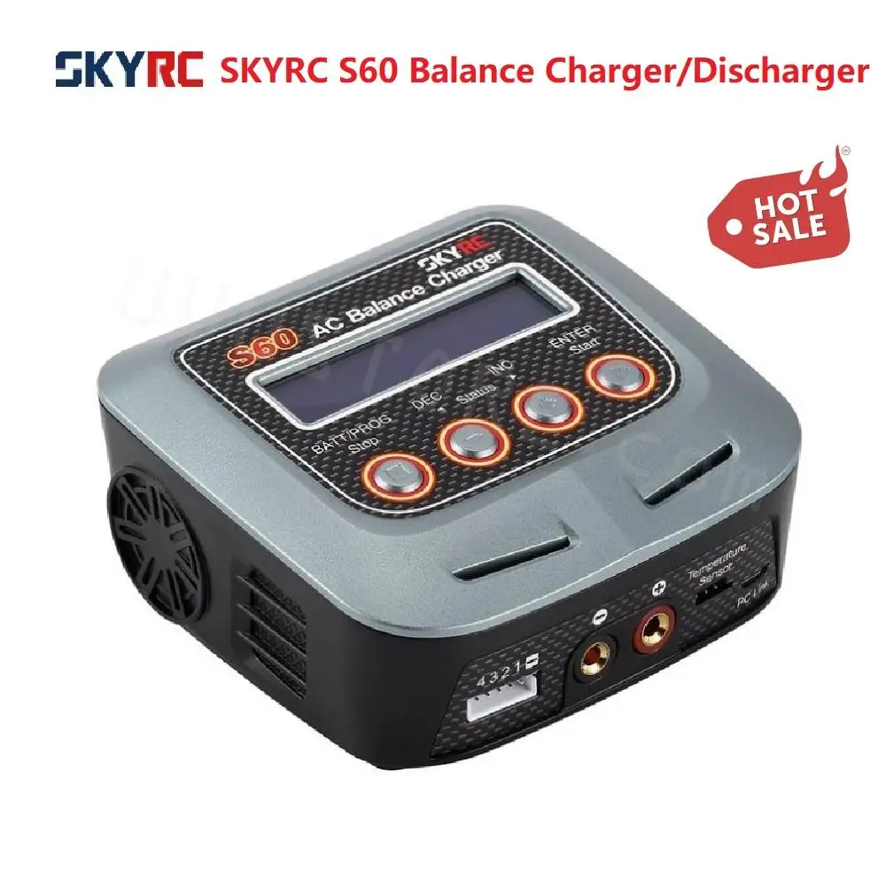 SKYRC S60 60W 100-240V AC Balance Charger/Discharger for 2-4S Lithium LiPo LiHV LiFe Lilon NiCd NiMh PB RC Drone Car Battery
SKYRC S60 60W 100-240V AC Balance Charger/Discharger for 2-4S Lithium LiPo LiHV LiFe Lilon NiCd NiMh PB RC Drone Car Battery