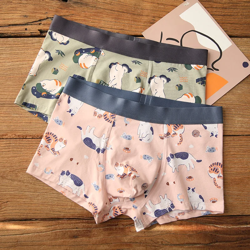 2PCS High Quality cute cat print male underwear soft cotton breathable men boxers men boxer briefs
2PCS High Quality cute cat print male underwear soft cotton breathable men boxers men boxer briefs