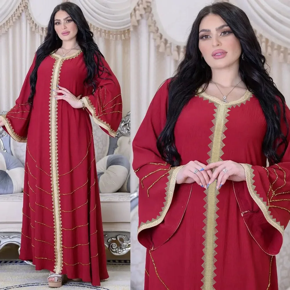 Eid Mubarak Diamonds for Women Muslim Abaya Elegant Long Maxi Dress Turkey Arab Kaftan Islamic Evening Party Moroccan Jalabiya
Eid Mubarak Diamonds for Women Muslim Abaya Elegant Long Maxi Dress Turkey Arab Kaftan Islamic Evening Party Moroccan Jalabiya