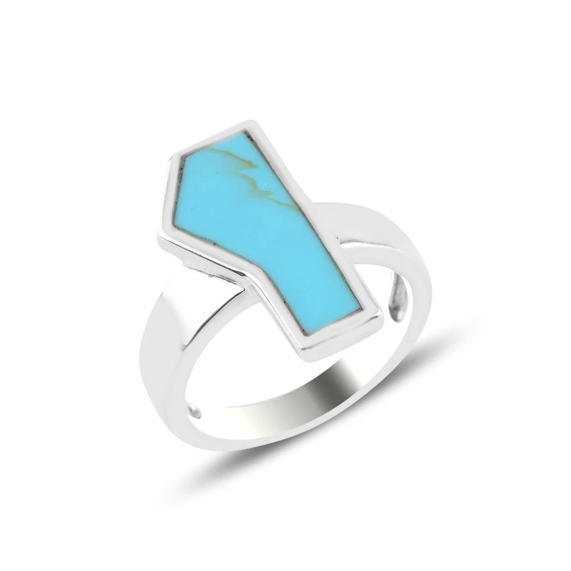 Кольцо с бирюзовым драгоценным камнем 
Кольцо с бирюзовым драгоценным камнем