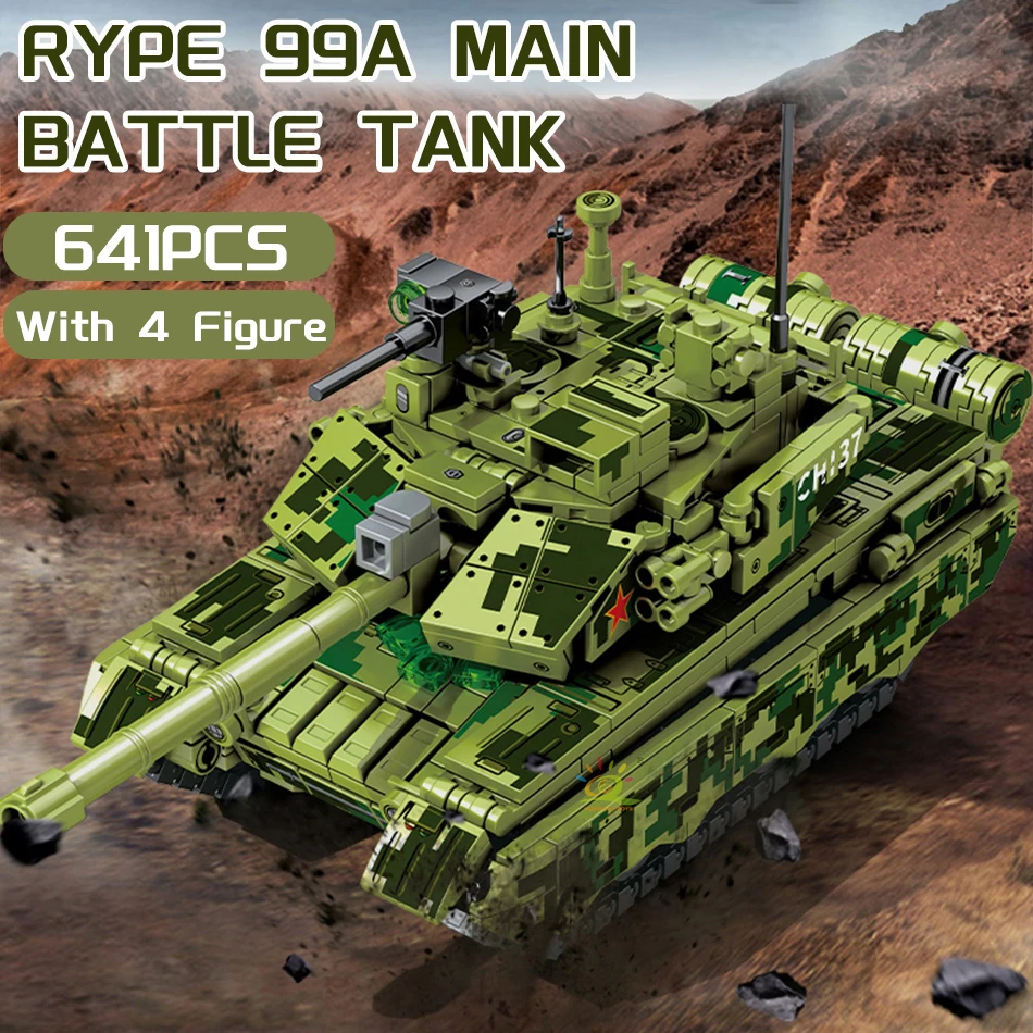 Military Type 99A Main Battle Tank WW2 Model Building Blocks Army Soldiers Weapon City Bricks Toys for Children Gifts
Military Type 99A Main Battle Tank WW2 Model Building Blocks Army Soldiers Weapon City Bricks Toys for Children Gifts
