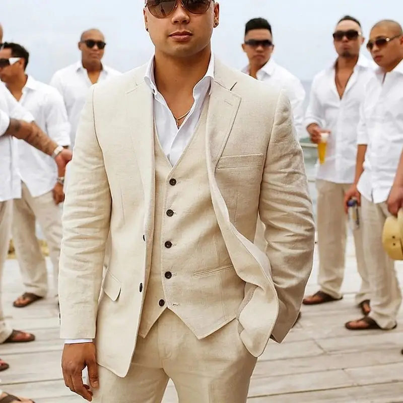 3 piece Linen Summer Men Suits for Wedding Groom Tuxedos 2023 Casual Beach Custom Man Suit Set Jacket Vest with Pants Man Fahion
3 piece Linen Summer Men Suits for Wedding Groom Tuxedos 2023 Casual Beach Custom Man Suit Set Jacket Vest with Pants Man Fahion