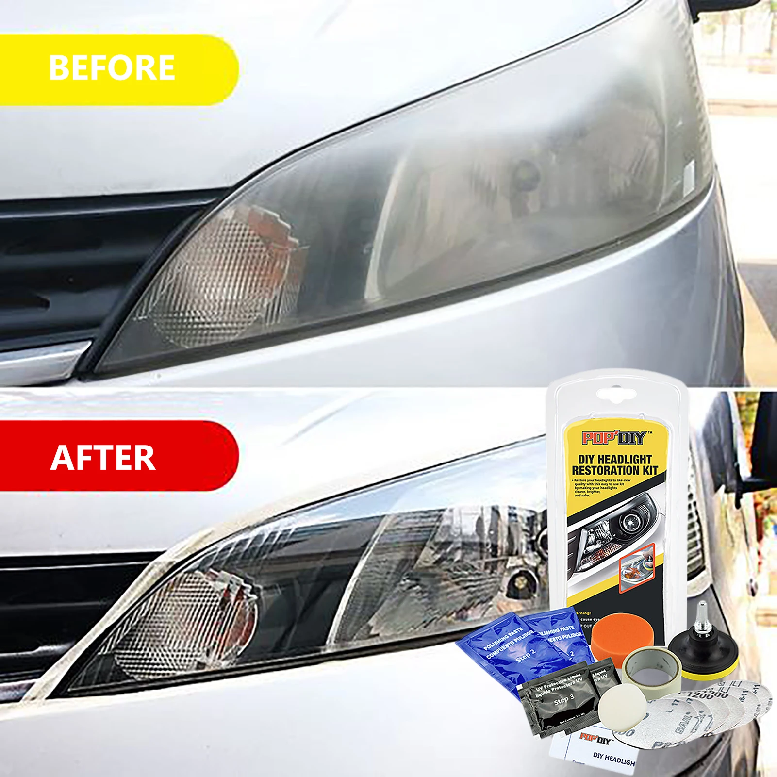 Car Headlight Restoration Kit Brightener Headlamp Repair Light Lens Polisher Cleaning Paste Refurbish Tool For Scratches
Car Headlight Restoration Kit Brightener Headlamp Repair Light Lens Polisher Cleaning Paste Refurbish Tool For Scratches