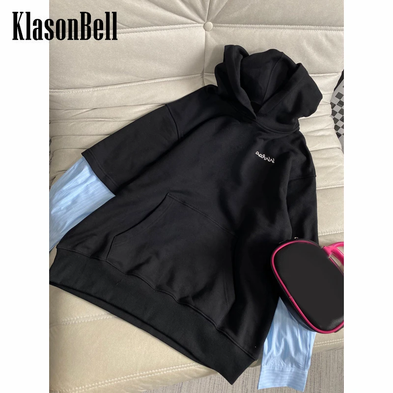 9,16 KlasonBell черная имитация двух частей Повседневная Свободная Толстовка с капюшоном с вышивкой и надписью для женщин
9,16 KlasonBell черная имитация двух частей Повседневная Свободная Толстовка с капюшоном с вышивкой и надписью для женщин