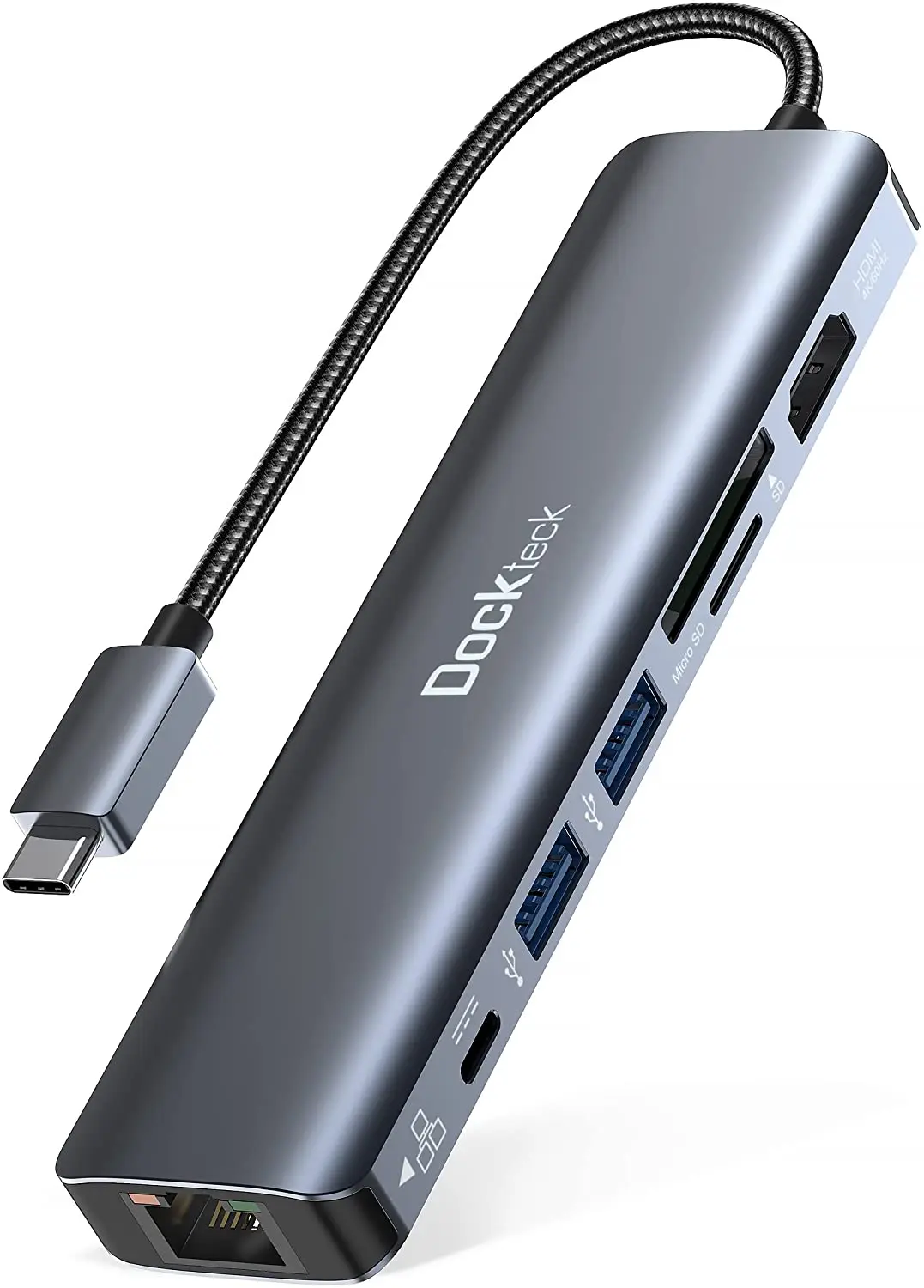 USB C Hub Multiport Adapter, Dockteck 7-in-1 USB-C Hub with 4K 60Hz HDMI, 1Gbps Ethernet, 100W Power Delivery, SD/TF Card
USB C Hub Multiport Adapter, Dockteck 7-in-1 USB-C Hub with 4K 60Hz HDMI, 1Gbps Ethernet, 100W Power Delivery, SD/TF Card