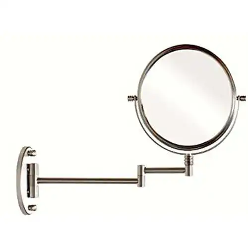 8-inch two-sided swivel wall mount mirror with 7x magnification, 13.5-inch extension, nickel
8-inch two-sided swivel wall mount mirror with 7x magnification, 13.5-inch extension, nickel
