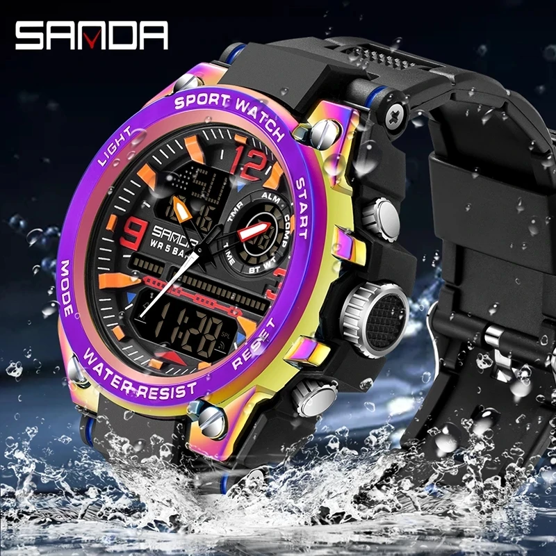 SANDA 2023 Military Sports Watches G Style Men Digital Watch date Dual Display Waterproof Electronic Wristwatch Relogio Masculin
SANDA 2023 Military Sports Watches G Style Men Digital Watch date Dual Display Waterproof Electronic Wristwatch Relogio Masculin