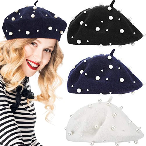French Beret Hat Women Girls Princess Pearl Woolen Berets Plain Beanie Autumn Winter Warm Wool Hat Street Hats Caps Cotton Cap
French Beret Hat Women Girls Princess Pearl Woolen Berets Plain Beanie Autumn Winter Warm Wool Hat Street Hats Caps Cotton Cap