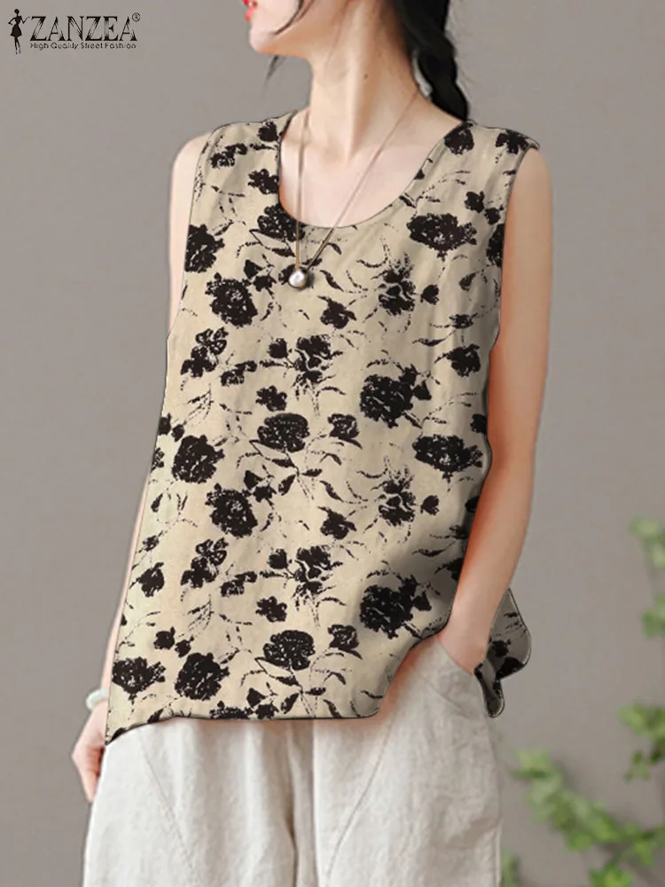 2023 ZANZEA Summer Casual Beach Tank Tops Fashion Floral Printed Blouse Woman Sleeveless O-Neck Vest Femme Holiday Party Shirt
2023 ZANZEA Summer Casual Beach Tank Tops Fashion Floral Printed Blouse Woman Sleeveless O-Neck Vest Femme Holiday Party Shirt