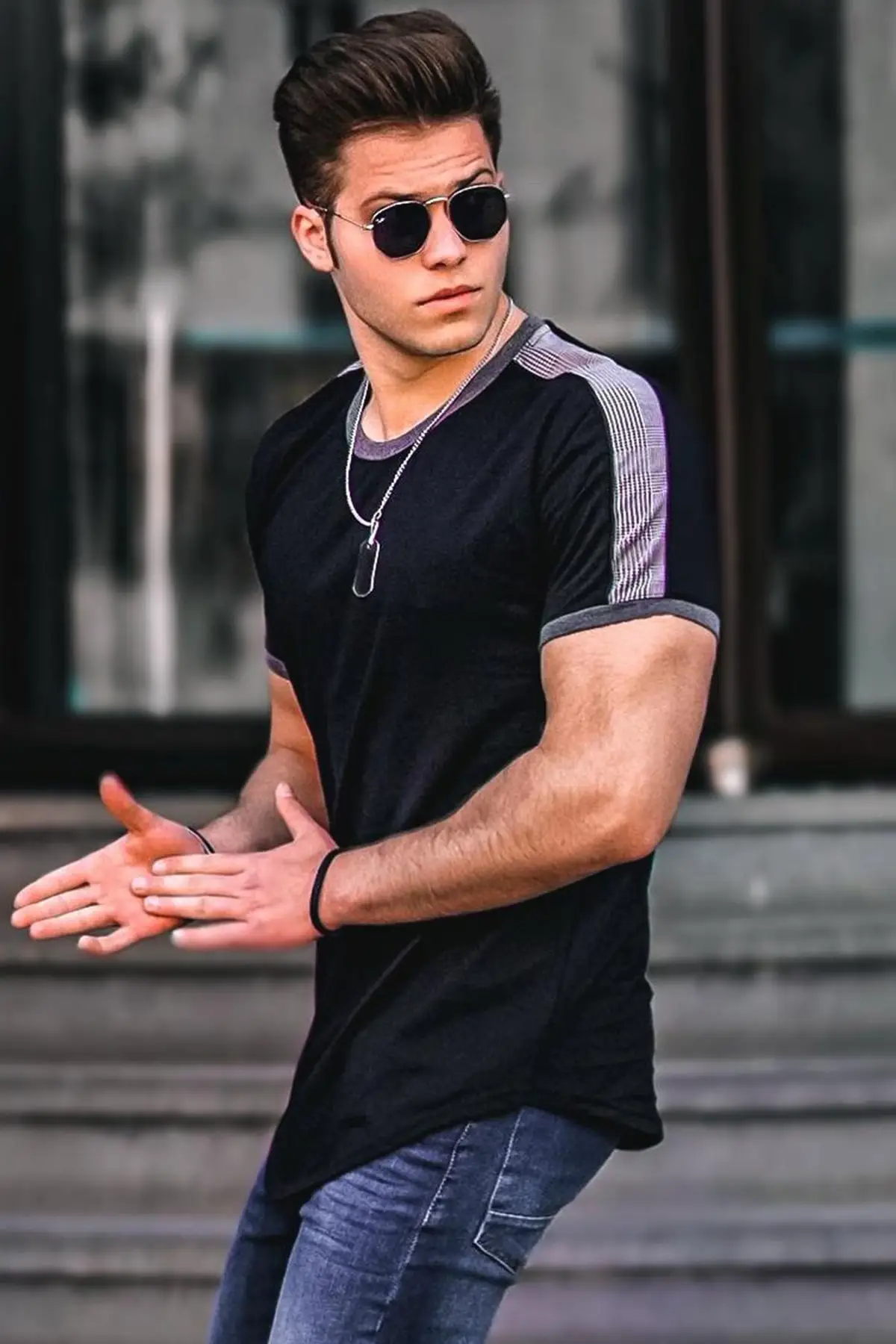 Detailed Plaid Shoulder Black T-Shirt Men's T-Shirts Sport Stylish 2021
Detailed Plaid Shoulder Black T-Shirt Men's T-Shirts Sport Stylish 2021