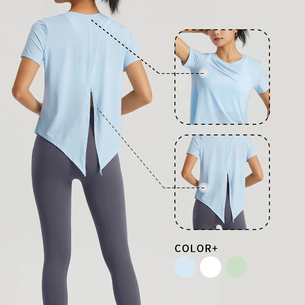 WISRUNING Top With Open Back Yoga T-shirt for Fitness Breathable Women's Sportswear for Gym Outfit Sports Shirts Workout Cloth
WISRUNING Top With Open Back Yoga T-shirt for Fitness Breathable Women's Sportswear for Gym Outfit Sports Shirts Workout Cloth