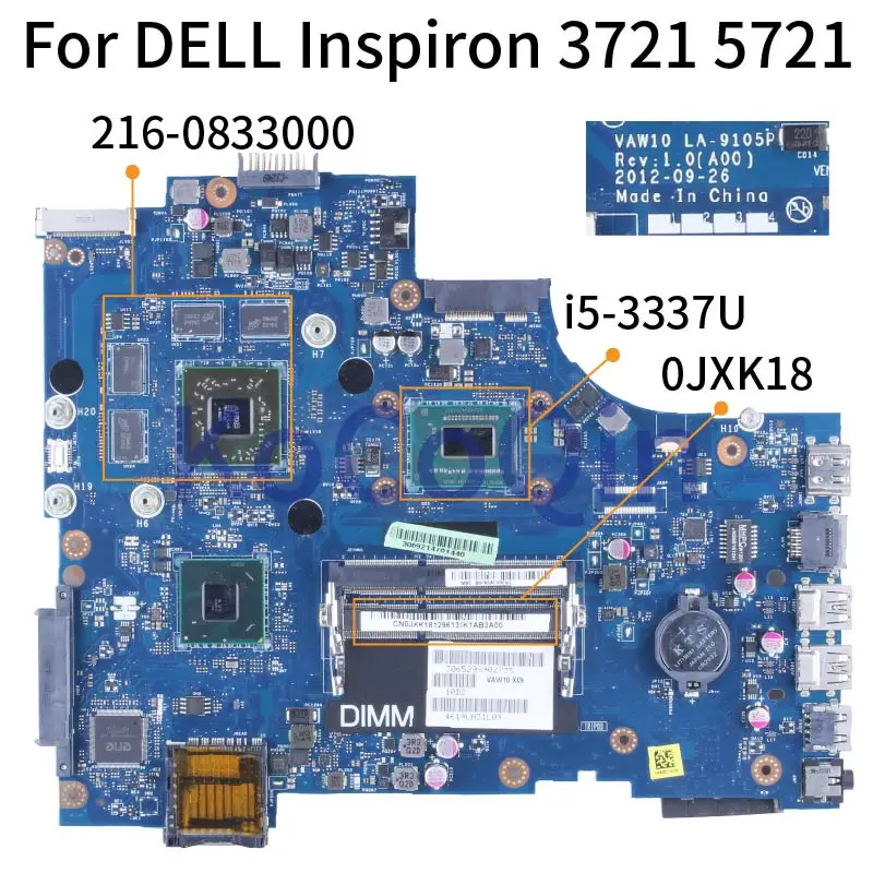 Материнская плата для ноутбука DELL Inspiron 3721 5721 i5-3337U материнская плата для ноутбука 0JXK18 LA-9105P SR0XL 216-083300 DDR3
Материнская плата для ноутбука DELL Inspiron 3721 5721 i5-3337U материнская плата для ноутбука 0JXK18 LA-9105P SR0XL 216-083300 DDR3
