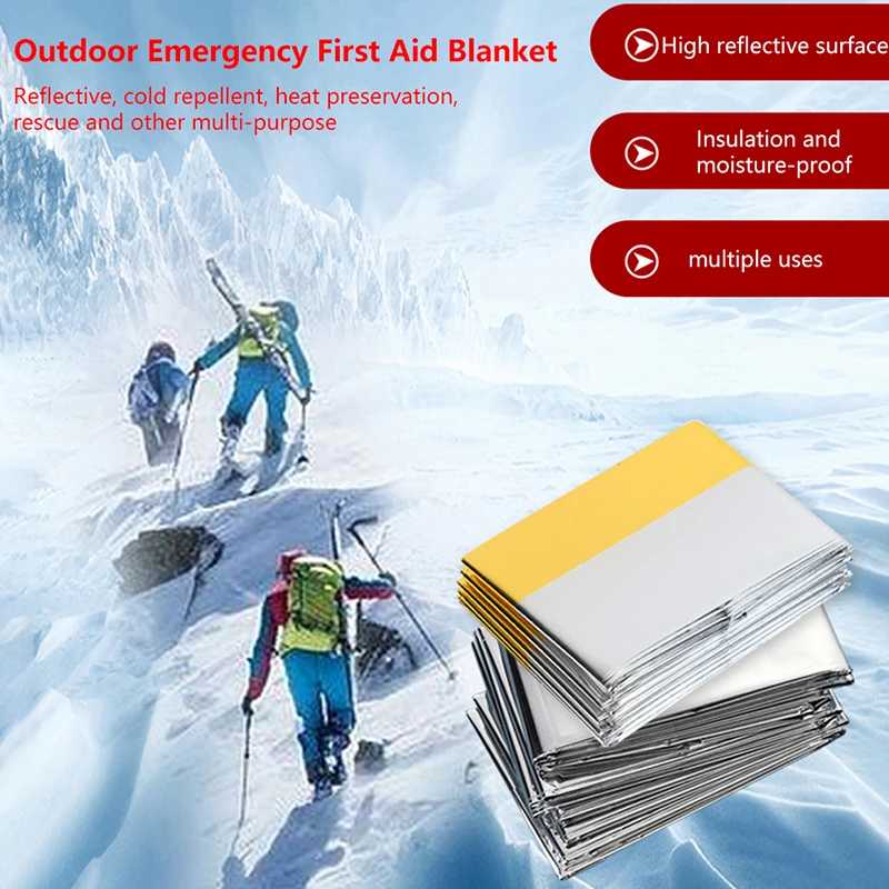1Pc Outdoor Rescue First Aid Insulation Blanket Campsite Keeping Foil Polyester Film Warm Insulation Lifesaving Blanket
1Pc Outdoor Rescue First Aid Insulation Blanket Campsite Keeping Foil Polyester Film Warm Insulation Lifesaving Blanket