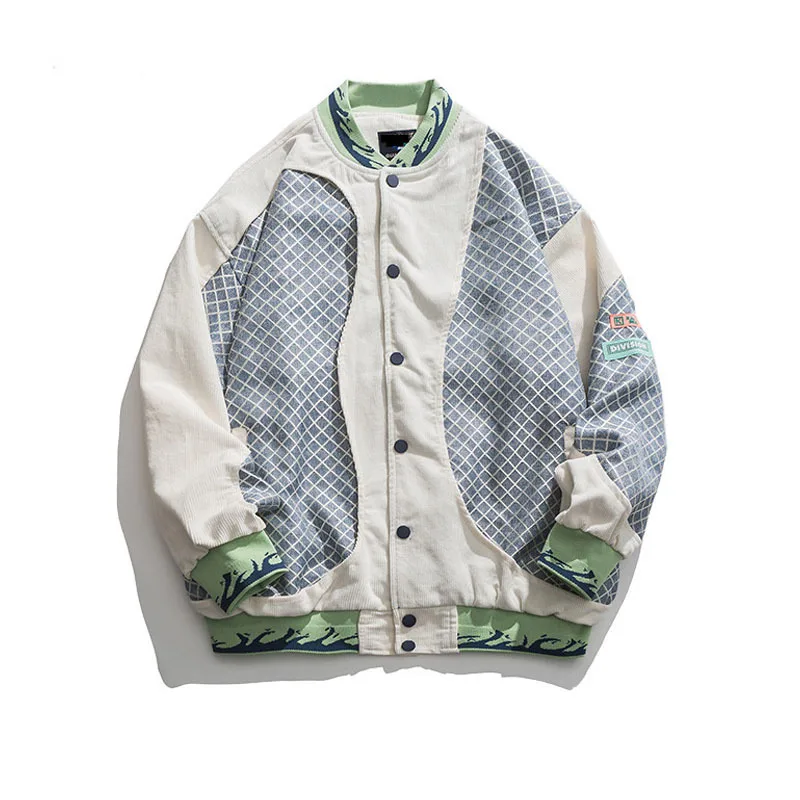 Куртка в стиле пэчворк для мужчин и женщин, демисезонная бейсбольная форма оверсайз, топы для пар, однобортная верхняя одежда, пальто, 2022
Куртка в стиле пэчворк для мужчин и женщин, демисезонная бейсбольная форма оверсайз, топы для пар, однобортная верхняя одежда, пальто, 2022