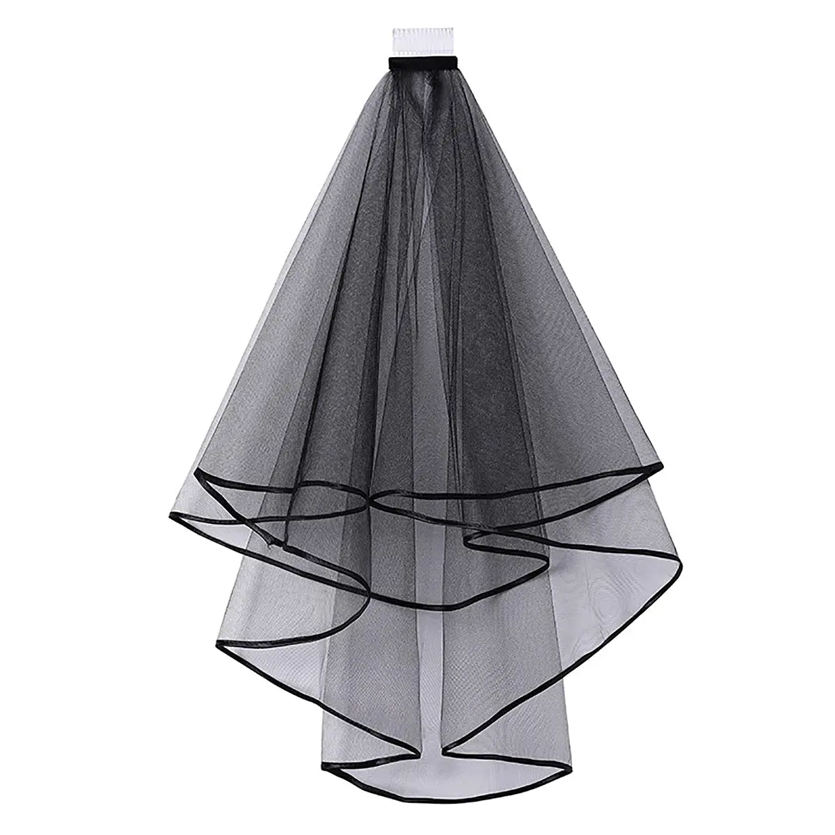 Black Short Women’s Veil 2 Tier with Comb Wedding Veil Tulle Fingertip Length Bridal Veil Ribbon Edge Veil Halloween Bachelorett
Black Short Women’s Veil 2 Tier with Comb Wedding Veil Tulle Fingertip Length Bridal Veil Ribbon Edge Veil Halloween Bachelorett